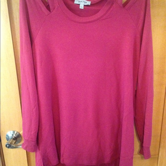NWT Kenneth Cole Reaction pink cold shoulder long sleeve Shirt Size large - Picture 1 of 6